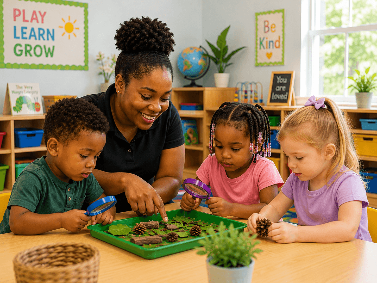 Teacher guiding hands-on learning